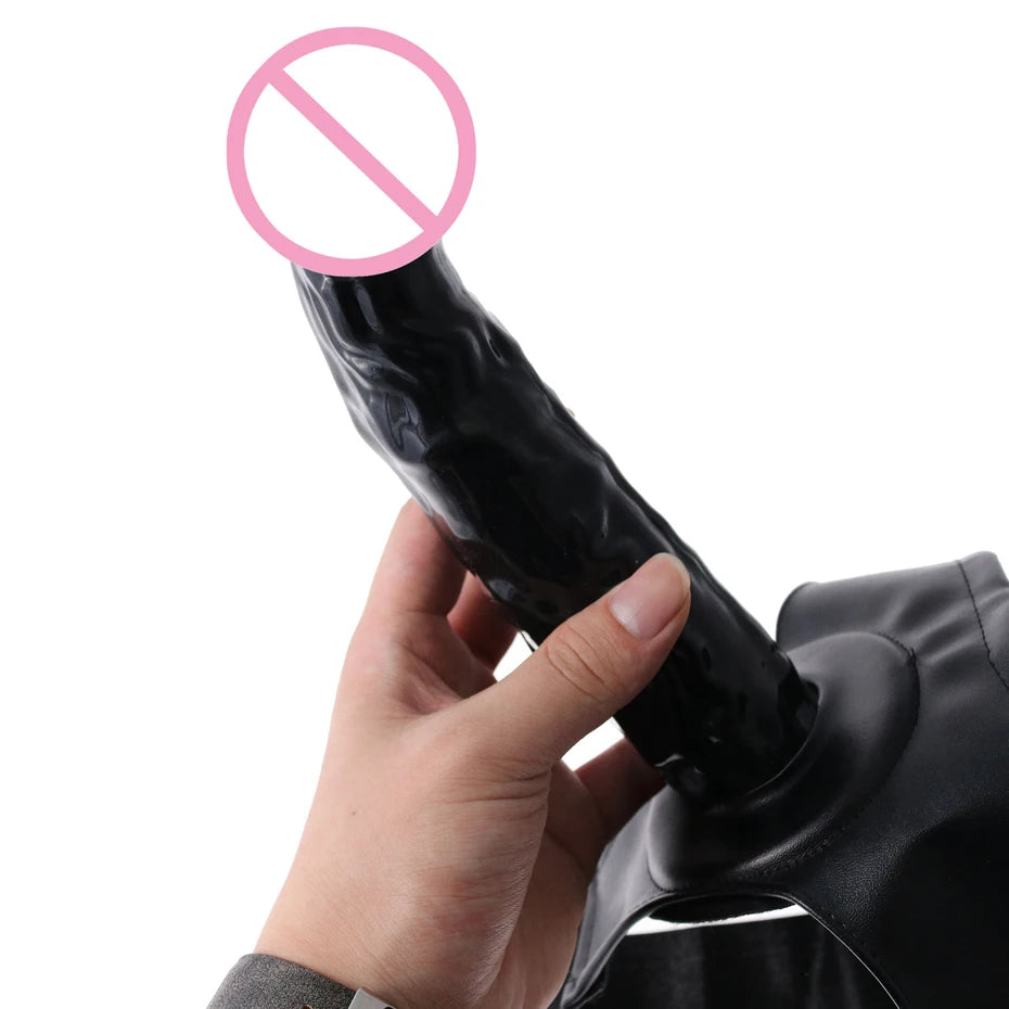 Black Realistic Strap-On Dildo for Beginners 
Silicone Waterproof Harnesses