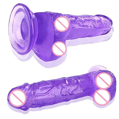 A Realistic Transparent Soft Dildo With Suction Cup