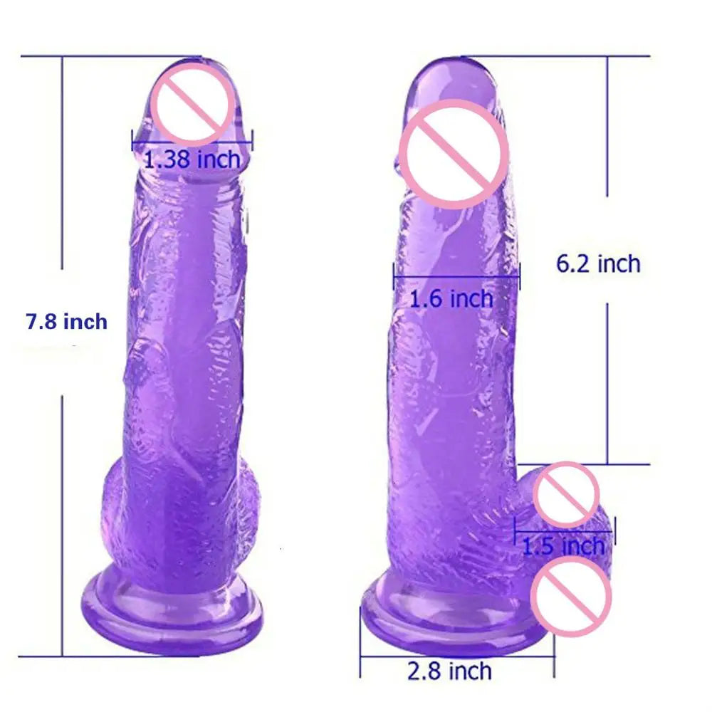 A Realistic Transparent Soft Dildo With Suction Cup