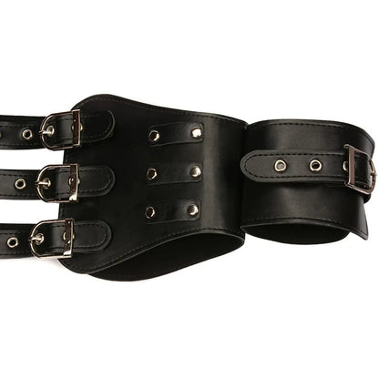 Leather Punk Body Harness with
Open Breast Corset