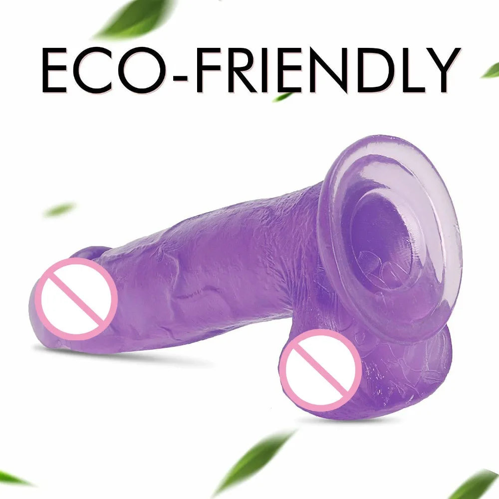 A Realistic Transparent Soft Dildo With Suction Cup