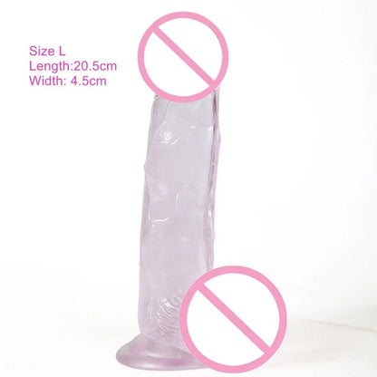 A Realistic Transparent Soft Dildo With Suction Cup