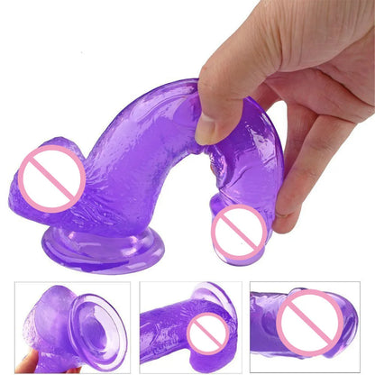 A Realistic Transparent Soft Dildo With Suction Cup