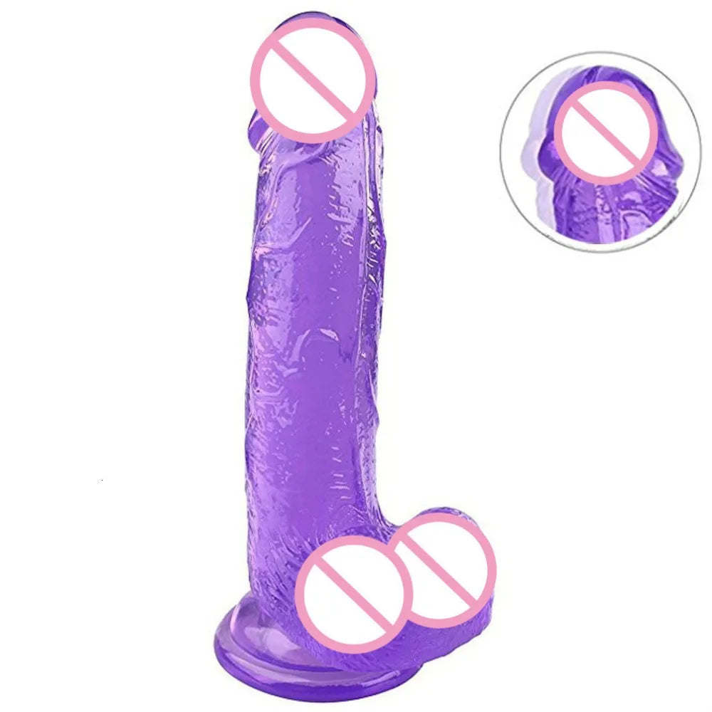 A Realistic Transparent Soft Dildo With Suction Cup