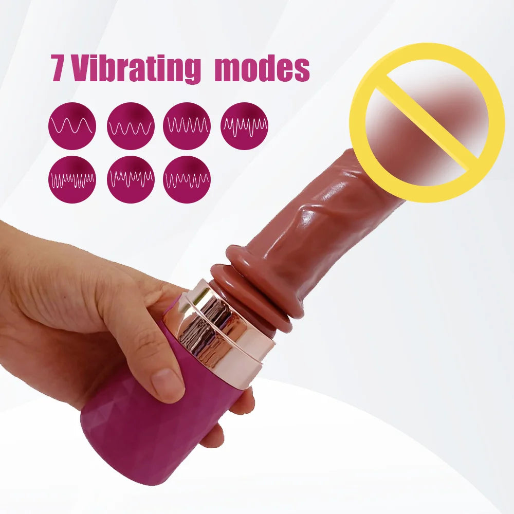 Realistic Thrusting Dildo Vibrator With Ring 
7 Strong Vibrations