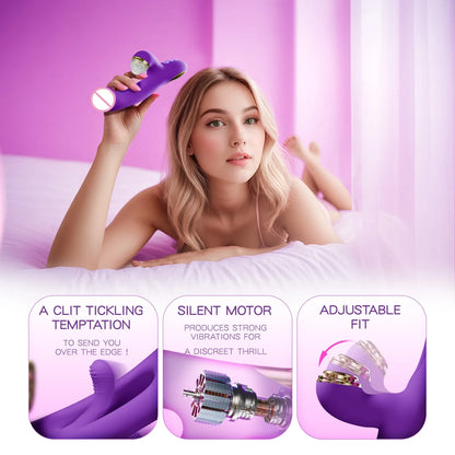 2024 Tapping Flapping Dildo Vibrator for Women 
With 3 Replaceable Head G Spot Vagina Massager