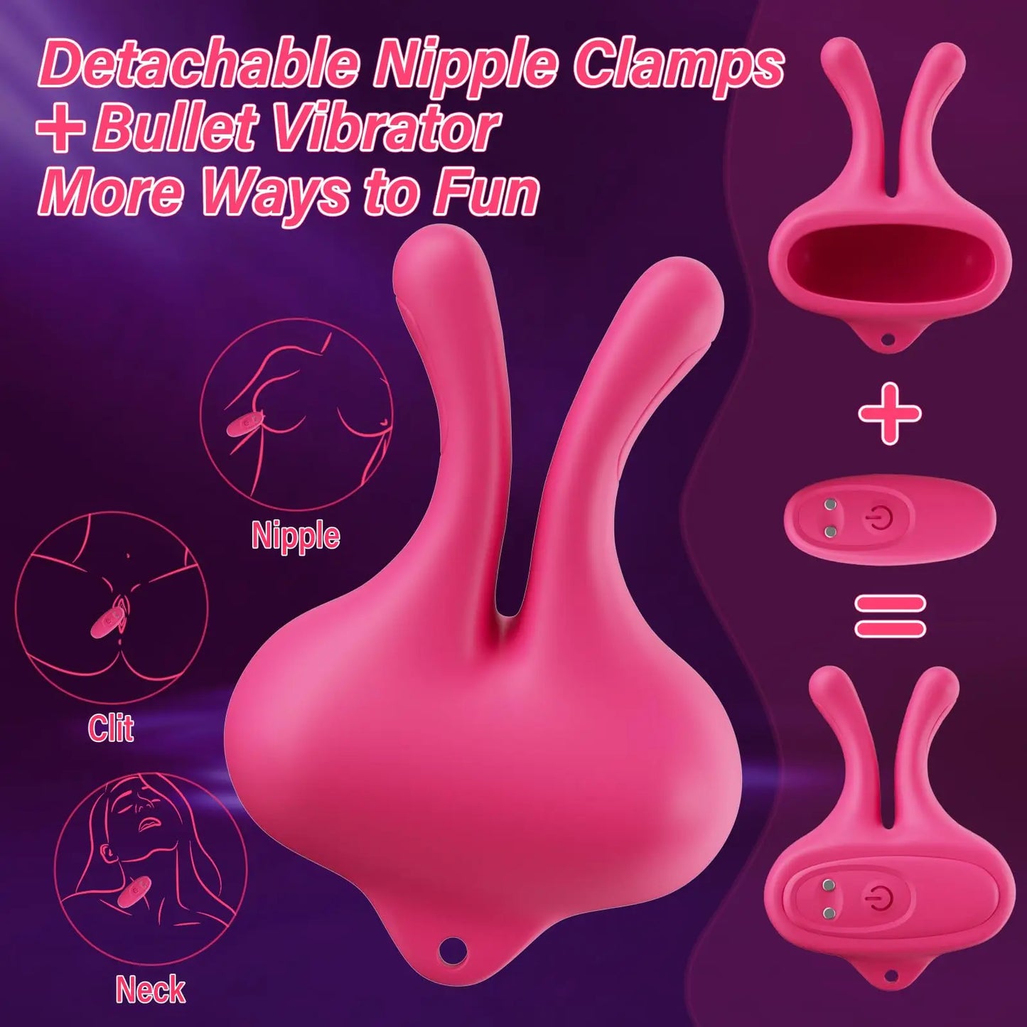 Vibrating Nipple Clamps Vibrator 
9 Vibration Modes Magnetic Nipple Stimulation