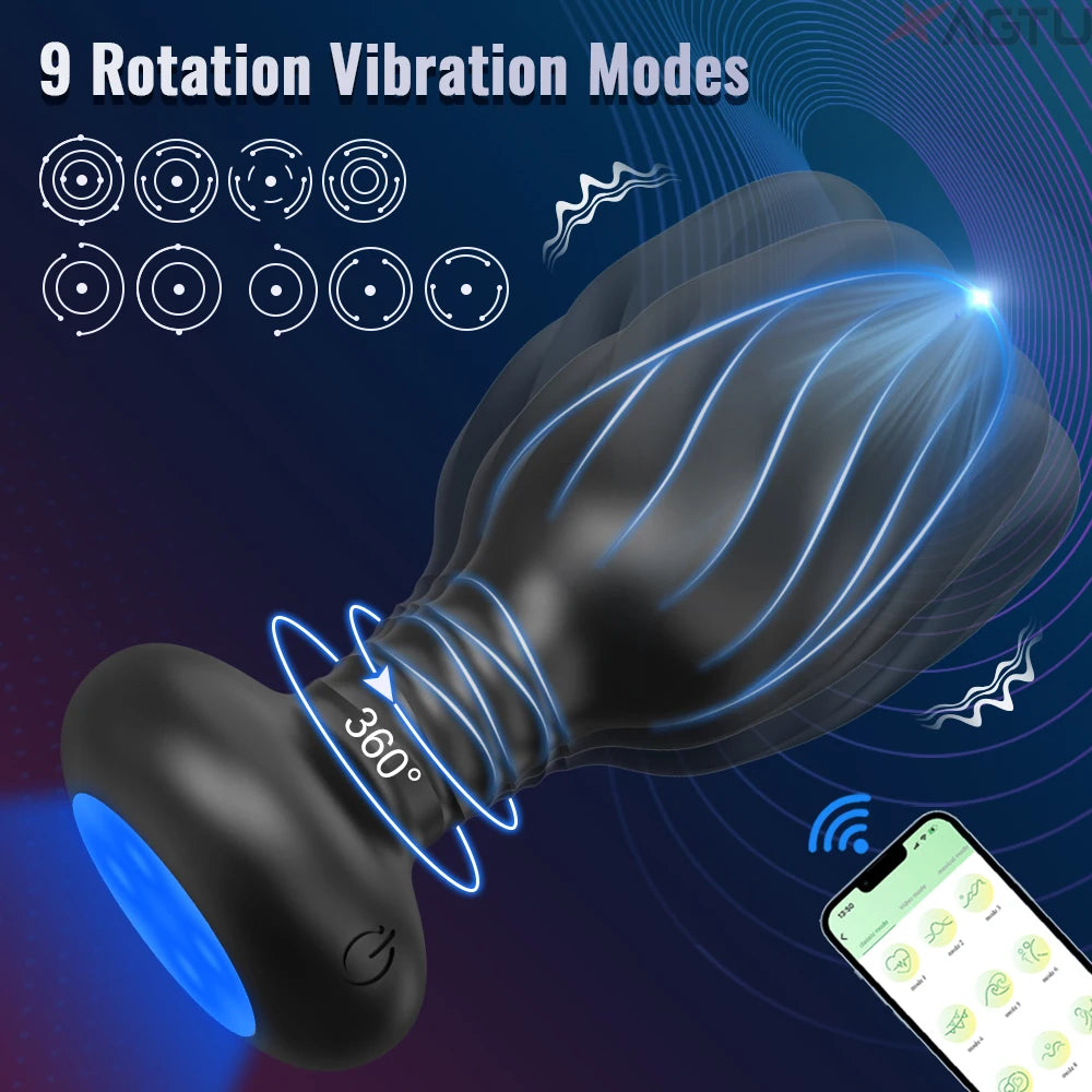 360 Degree Rotation Anal Plug with an App Control