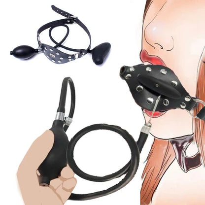 Mouth Gag Oral Fixation with Leather Band