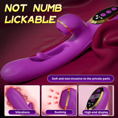 Rabbit Patting Dildo Vibrator for Women