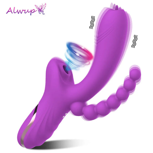 Sucking Dildo Vibrator for Women Clit Sucker Clitoris Powerful G Spot Tongue Licking Vacuum Stimulator Sex Toys Adult Goods 18+