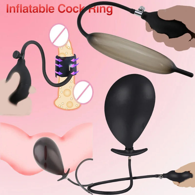 Inflatable Silicone Anal Butt Plug