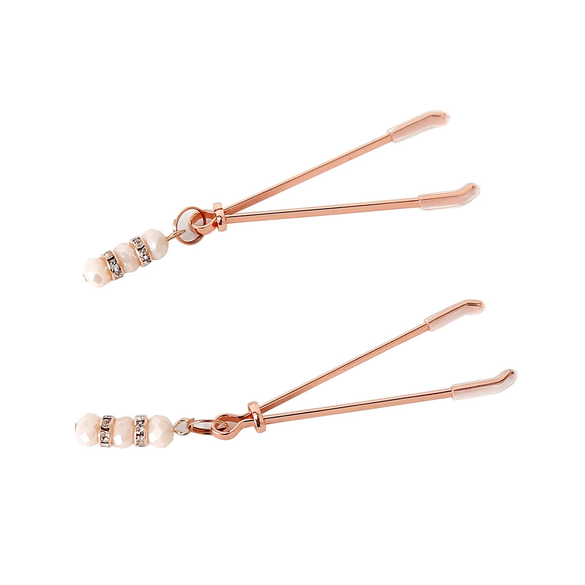 Crystal Beads Bondage Nipple Clamps