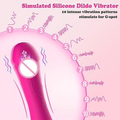 G-Spot Vibrator Dildo for Women 
Powerful 10 Speeds Soft Silicone