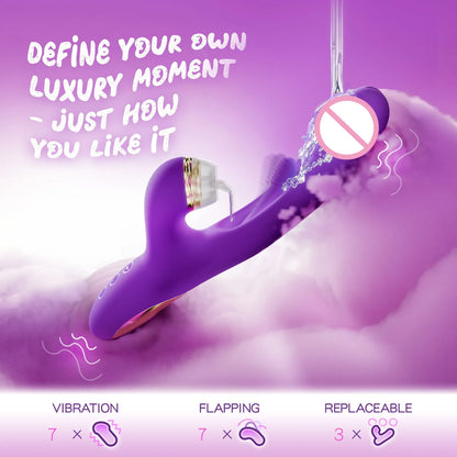 2024 Tapping Flapping Dildo Vibrator for Women 
With 3 Replaceable Head G Spot Vagina Massager